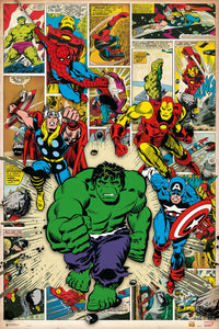 Grupo Erik GPE4786 Marvel Comics Here Come The Heroes Poster 61X91,5cm | Yourdecoration.de