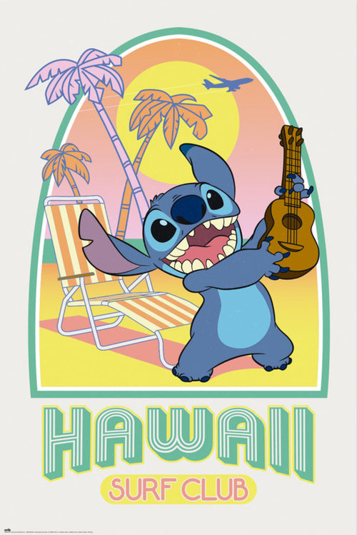 grupo erik gpe5733 stitch hawaii club surf poster 61x91 5cm | Yourdecoration.de