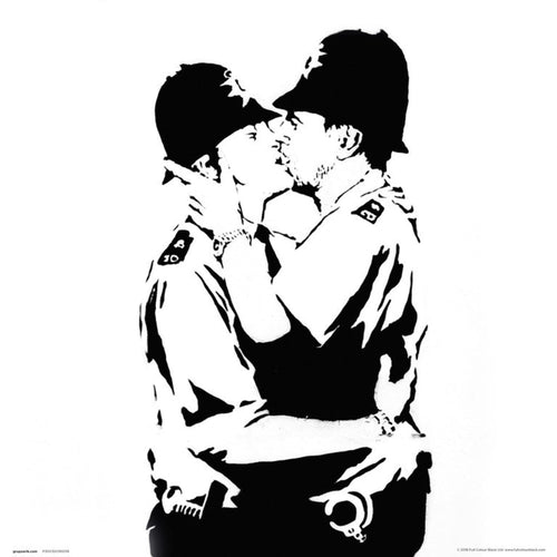 Grupo Erik Brandalised Bobbies Kissing Kunstdruck 30X30cm | Yourdecoration.de