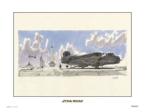 Grupo Erik Star Wars Concept Art Milennium Falcon Kunstdruck 40X30cm | Yourdecoration.de