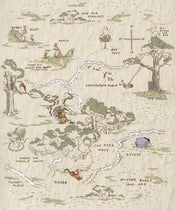 Komar Vlies Fototapete Iadx4 042 Winnie The Pooh Map | Yourdecoration.de