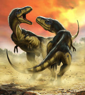 Komar Vlies Fototapete Iangx5 006 Albertosauruses Fight | Yourdecoration.de