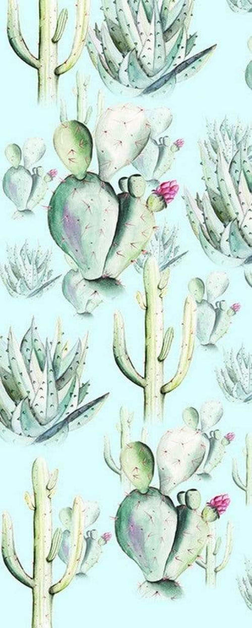 Komar Cactus Blue Vlies Fototapete 100x250cm 1-bahn | Yourdecoration.de