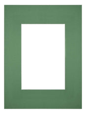 Passepartout 18x24cm Karton Waldgrün Rand Gerade - Vorne | Yourdecoration.de