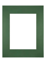 Passepartout 28x35cm Karton Waldgrün Rand Gerade - Vorne | Yourdecoration.de