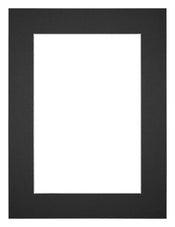 Passepartout 60x80cm Karton Schwarz Rand 5cm Gerade - Vorne | Yourdecoration.de