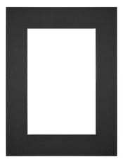 Passepartout 45x60cm Karton Schwarz Rand 6cm Gerade - Vorne | Yourdecoration.de
