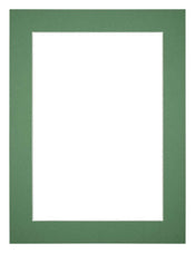 Passepartout 45x60cm Karton Waldgrün Rand 4cm Gerade - Vorne | Yourdecoration.de