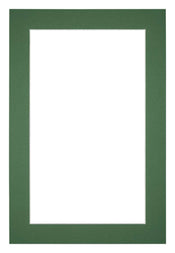 Passepartout 62x93cm Karton Waldgrün Rand 4cm Gerade - Vorne | Yourdecoration.de