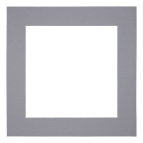 Passepartout 40x40cm Karton Grau Rand 6cm Gerade - Vorne | Yourdecoration.de