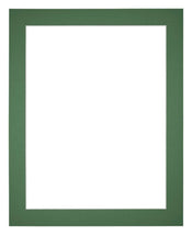 Passepartout 28x35cm Karton Waldgrün Rand 4cm Gerade - Vorne | Yourdecoration.de