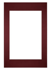 Passepartout 40x60cm Karton Weinrot Rand Gerade - Vorne | Yourdecoration.de