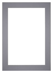 Passepartout 25x35cm Karton Grau Rand 6cm Gerade - Vorne | Yourdecoration.de