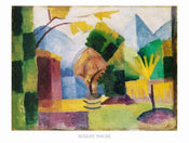 August Macke - Garten am Thuner See Kunstdruck 80x60cm | Yourdecoration.de