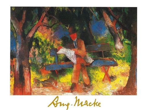 August Macke - Lesender Mann Kunstdruck 80x60cm | Yourdecoration.de