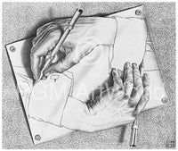 M. C. Escher - Zeichnen Kunstdruck 65x55cm | Yourdecoration.de