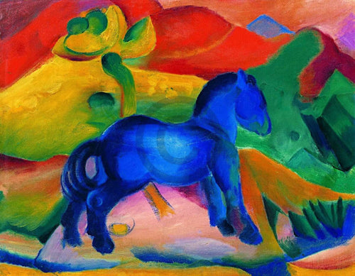 Franz Marc - Blaues Pferdchen Kunstdruck 90x70cm | Yourdecoration.de