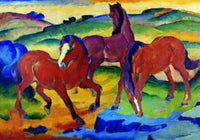 Franz Marc - Die roten Pferde Kunstdruck 100x70cm | Yourdecoration.de