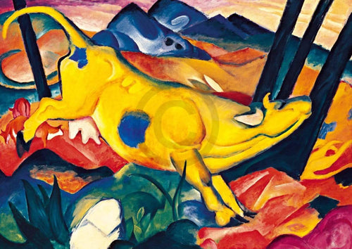 Franz Marc - Die gelbe Kuh Kunstdruck 29.7x21cm | Yourdecoration.de