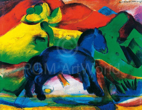 Franz Marc - Blaues Pferdchen Kunstdruck 80x60cm | Yourdecoration.de