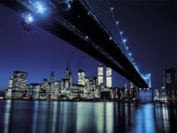 Henri Silberman - Brooklyn Bridge at Night Kunstdruck 80x60cm | Yourdecoration.de