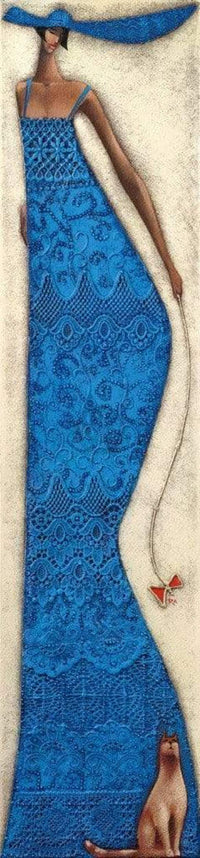 Ira Tsantekidou - Lady in Blue Kunstdruck 32x128cm | Yourdecoration.de