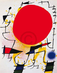 Joan Miro - Le soleil rouge Kunstdruck 60x80cm | Yourdecoration.de