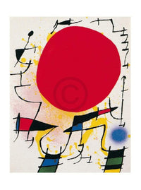 Joan Miro - Le soleil rouge Kunstdruck 40x50cm | Yourdecoration.de