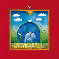 Linda Edwards - Three little elephants Kunstdruck 40x40cm | Yourdecoration.de