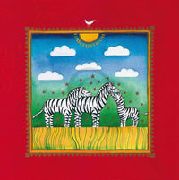 Linda Edwards - Three little zebras Kunstdruck 40x40cm | Yourdecoration.de