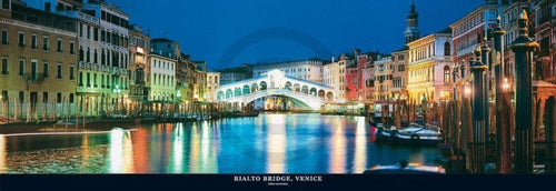John Lawrence - Rialto Bridge, Venice Kunstdruck 95x33cm | Yourdecoration.de