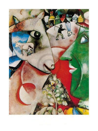 pgm mch 268 marc chagall i and the village 1911 kunstdruck 60x80cm | Yourdecoration.de