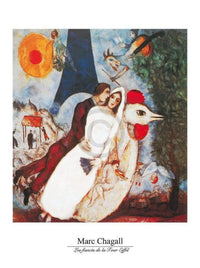 Marc Chagall - Les fiances Kunstdruck 60x80cm | Yourdecoration.de