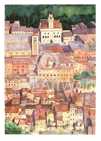 Ralf Westphal - Mittelalterliche Bergstadt Montepulciano, Toskana Kunstdruck 50x70cm | Yourdecoration.de