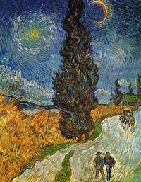 Vincent Van Gogh - Landstrasse mit Zypresse und Stern Kunstdruck 70x90cm | Yourdecoration.de