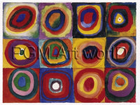Wassily Kandinsky - Farbstudie Quadrate Kunstdruck 120x90cm | Yourdecoration.de