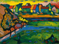 Wassily Kandinsky - Bayrisches Dorf mit Feld Kunstdruck 80x60cm | Yourdecoration.de