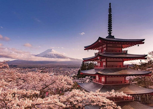 Pyramid Mount Fuji Blossom Poster 140x100cm | Yourdecoration.de