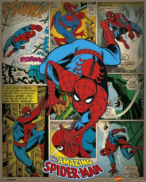 Pyramid Marvel Comics Spider-Man Retro Poster 40x50cm | Yourdecoration.de
