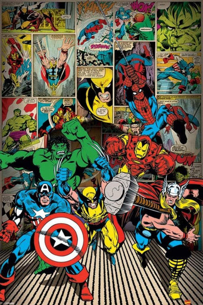 Poster Marvel Comics Here Come the Heroes 61x91,5cm 