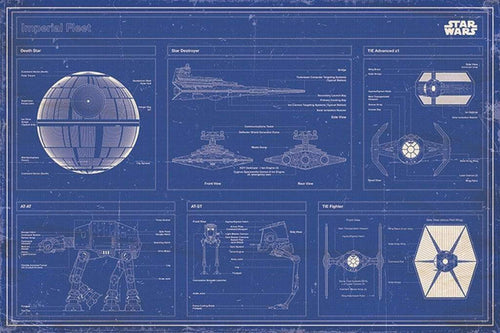 Pyramid Star Wars Imperial fleet blueprint Poster 91,5x61cm | Yourdecoration.de