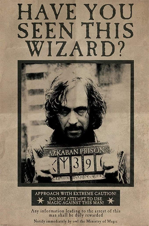 Pyramid Harry Potter Wanted Sirius Black Poster 61x91,5cm | Yourdecoration.de