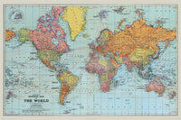 Pyramid Stanfords General Map of the World Colour Poster 91,5x61cm | Yourdecoration.de
