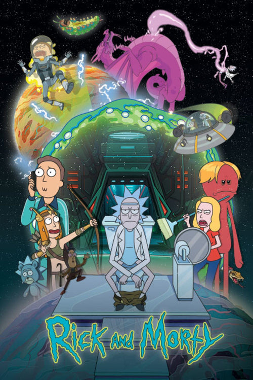 Pyramid Pp34955 Rick And Morty Toilet Adventure Poster 61X91-5cm | Yourdecoration.de
