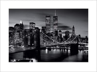Pyramid Brooklyn Bridge Black and White Kunstdruck 60x80cm | Yourdecoration.de
