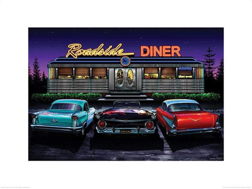 Pyramid Roadside Diner Helen Flint Kunstdruck 60x80cm | Yourdecoration.de