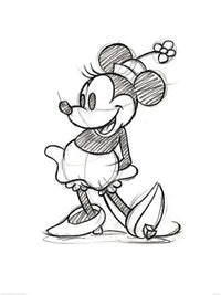 Pyramid Minnie Mouse Sketched Single Kunstdruck 60x80cm | Yourdecoration.de