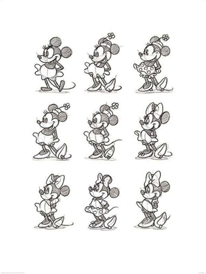 Pyramid Minnie Mouse Sketched Multi Kunstdruck 60x80cm | Yourdecoration.de