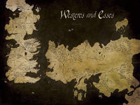 Pyramid Game of Thrones Westeros and Essos Antique Map Kunstdruck 60x80cm | Yourdecoration.de