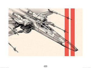 Pyramid Star Wars Episode VII XWing Pencil Art Kunstdruck 60x80cm | Yourdecoration.de